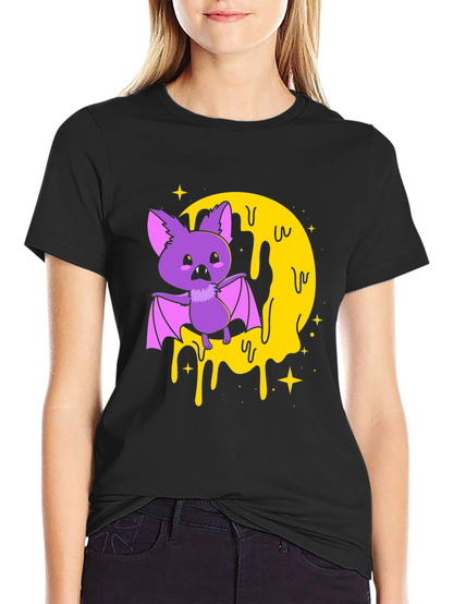 Spooky Bat Graphic Print T-Shirt