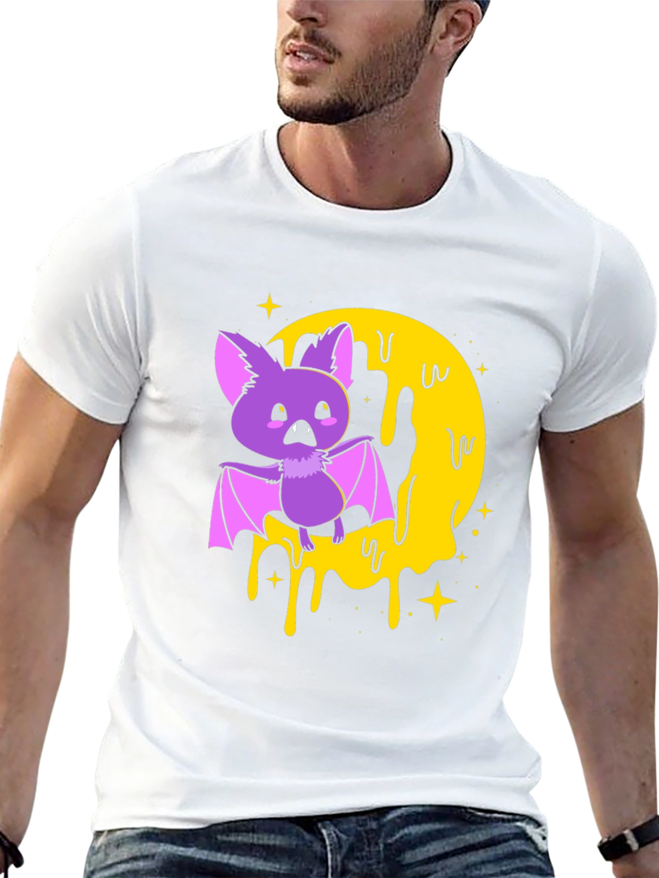 Spooky Bat Graphic Print T-Shirt