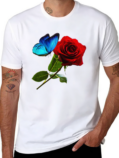 Rose & Butterfly Graphic T-Shirt