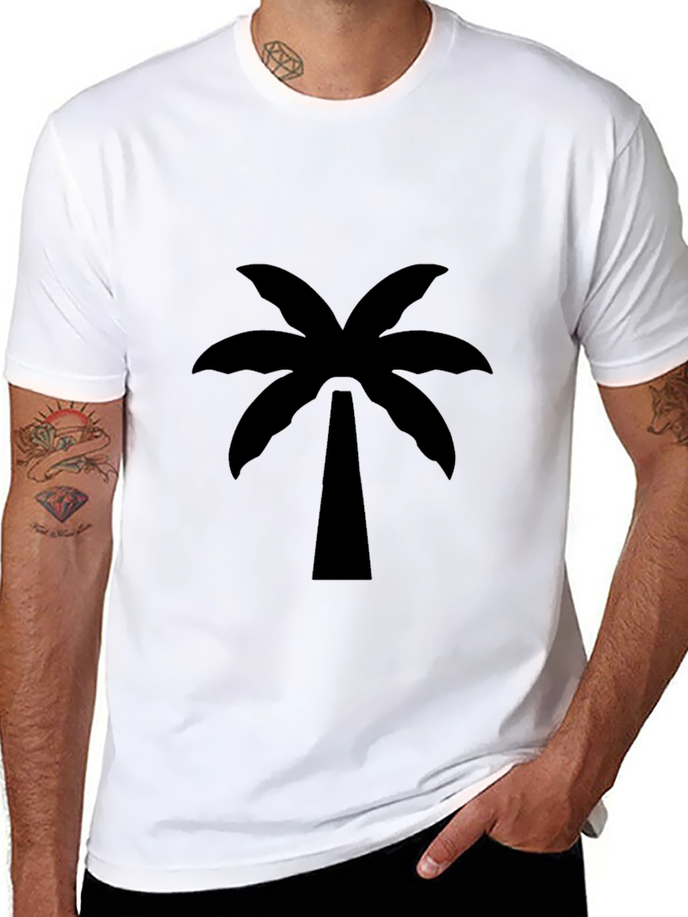 Black Palm Tree Graphic Tee - Island Vibes