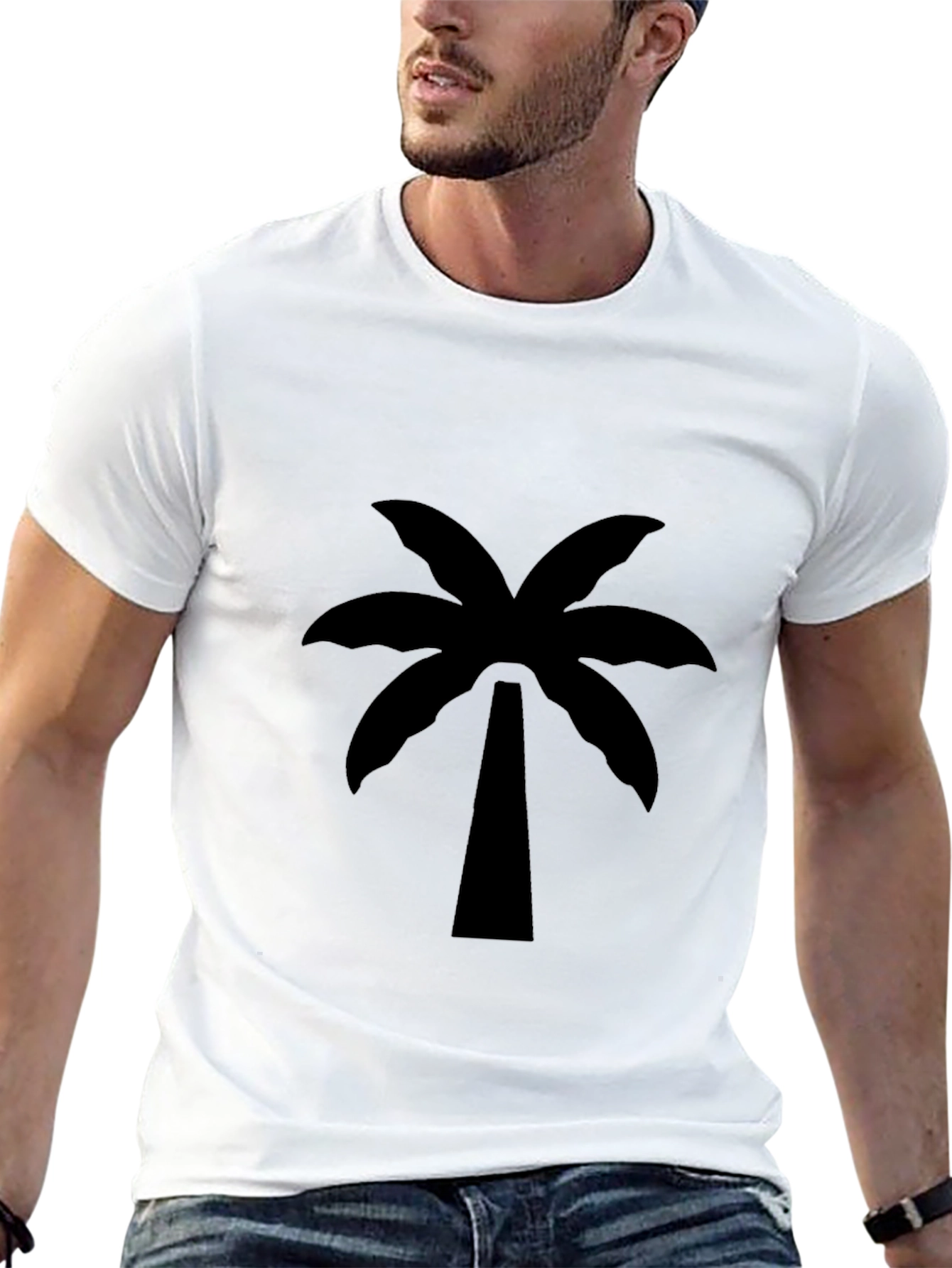 Black Palm Tree Graphic Tee - Island Vibes