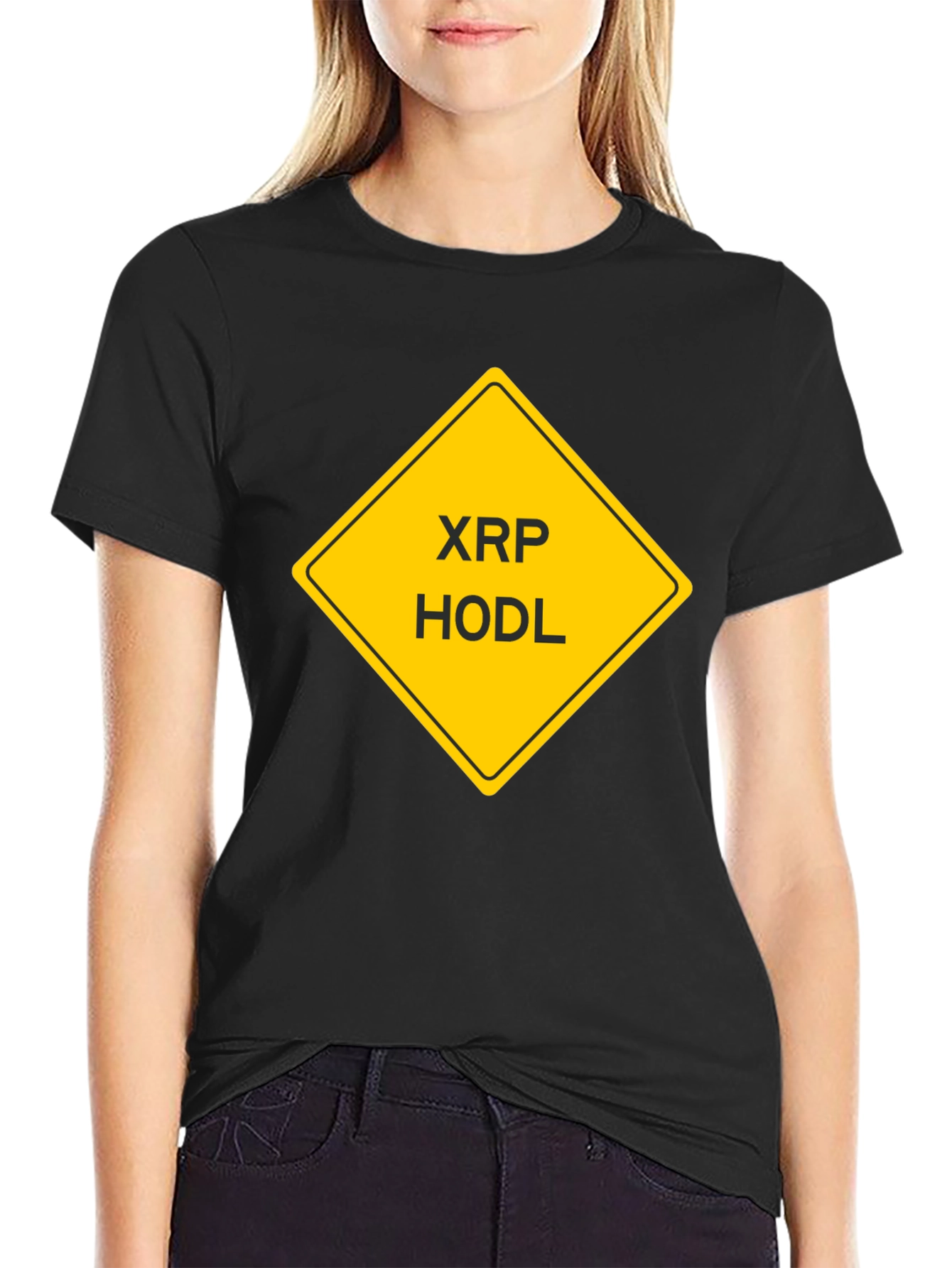 XRP HODL Crypto T-Shirt - Black Cotton Tee