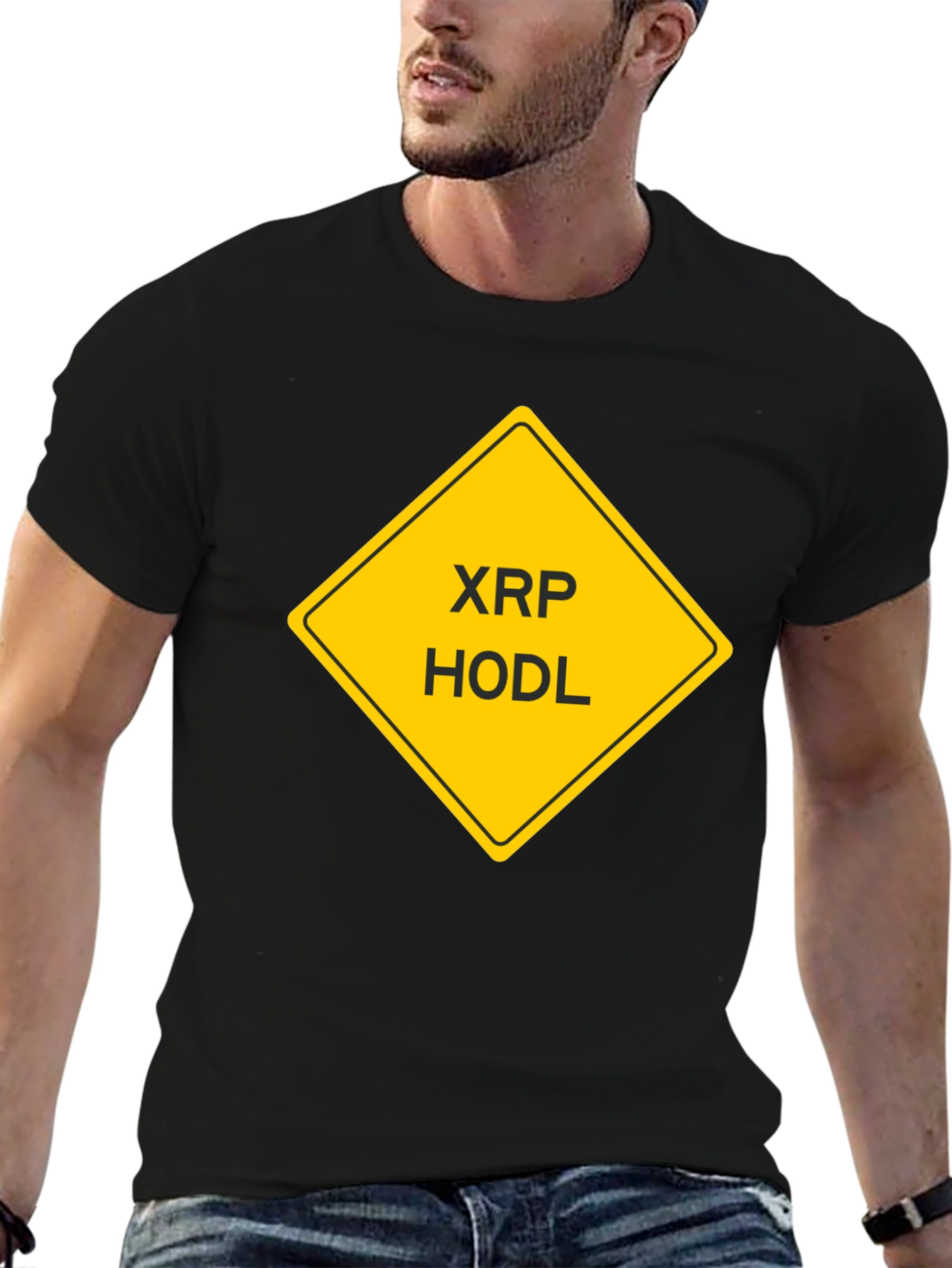 XRP HODL Crypto T-Shirt - Black Cotton Tee