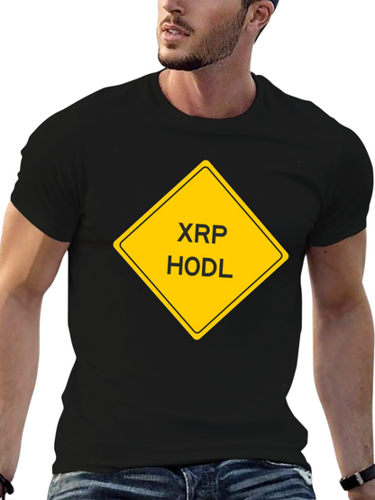 XRP HODL Crypto T-Shirt - Black Cotton Tee