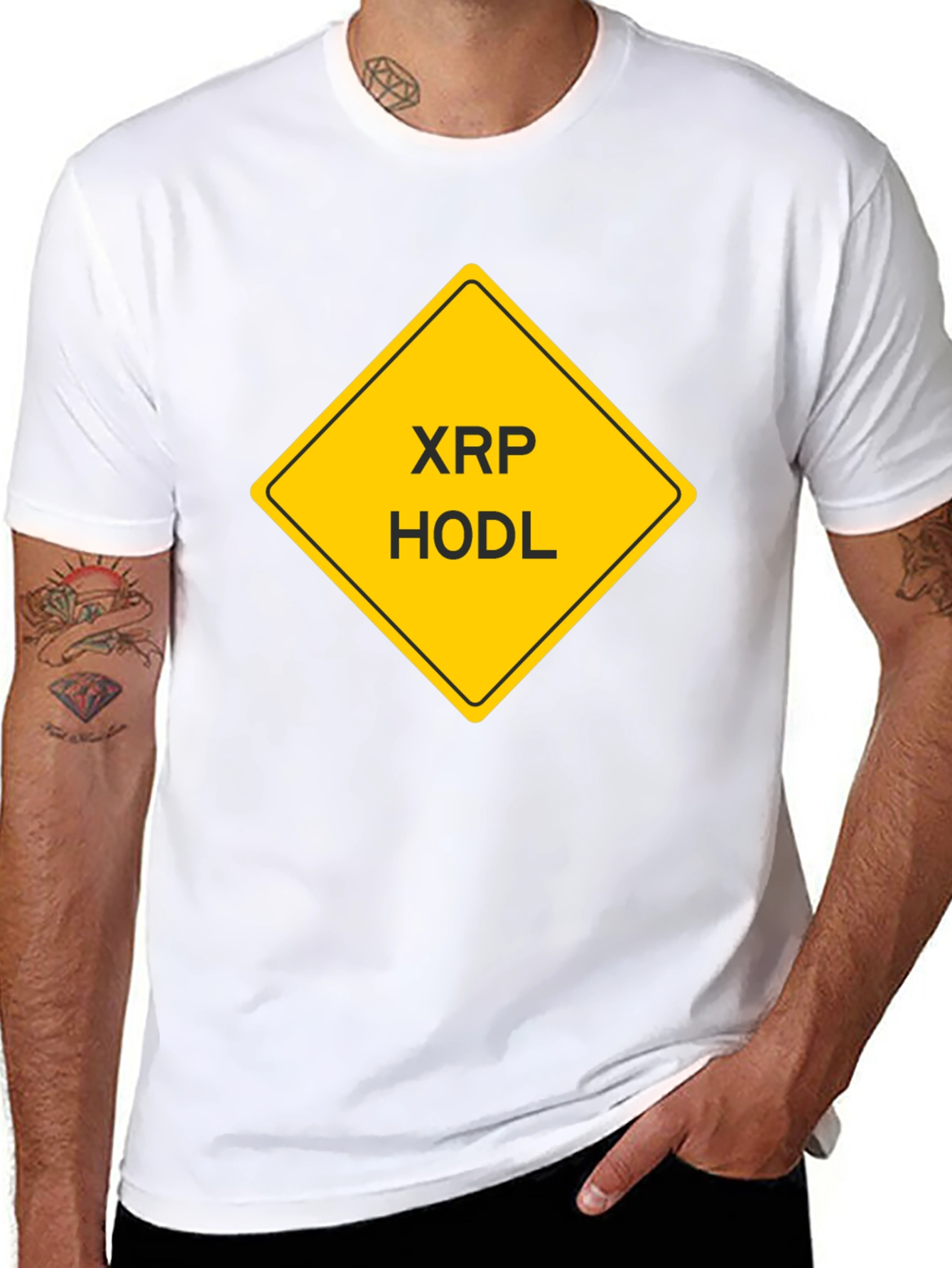 XRP HODL Crypto T-Shirt - Black Cotton Tee