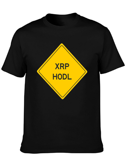 XRP HODL Crypto T-Shirt - Black Cotton Tee