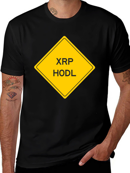 XRP HODL Crypto T-Shirt - Black Cotton Tee