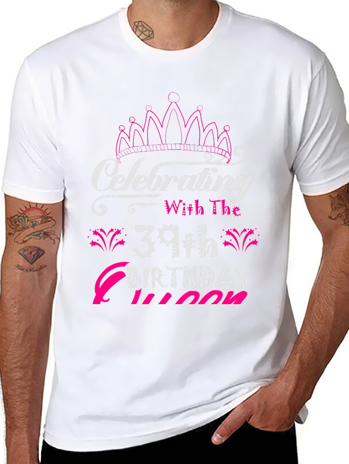 39th Birthday Queen Black T-Shirt