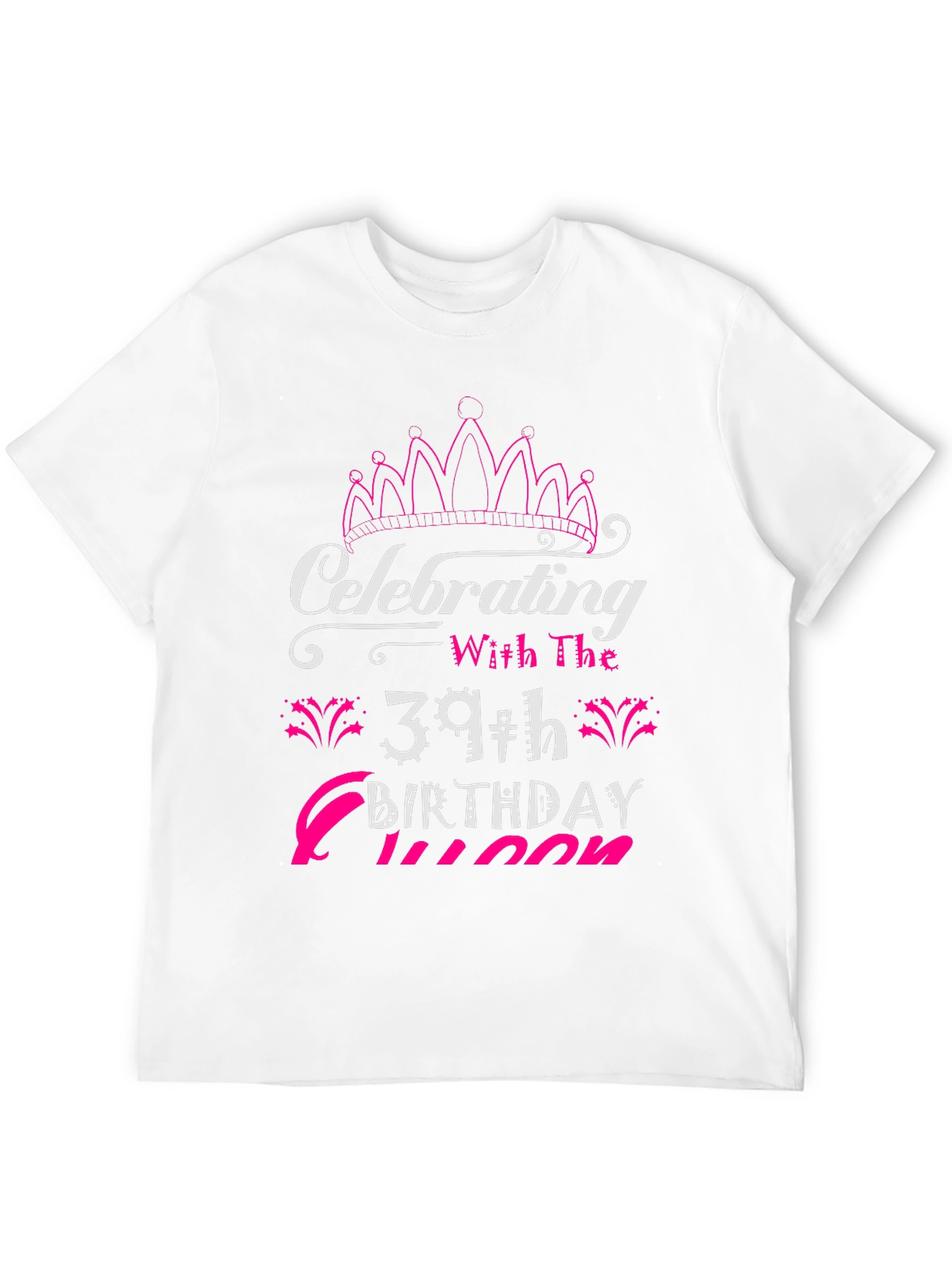 39th Birthday Queen Black T-Shirt