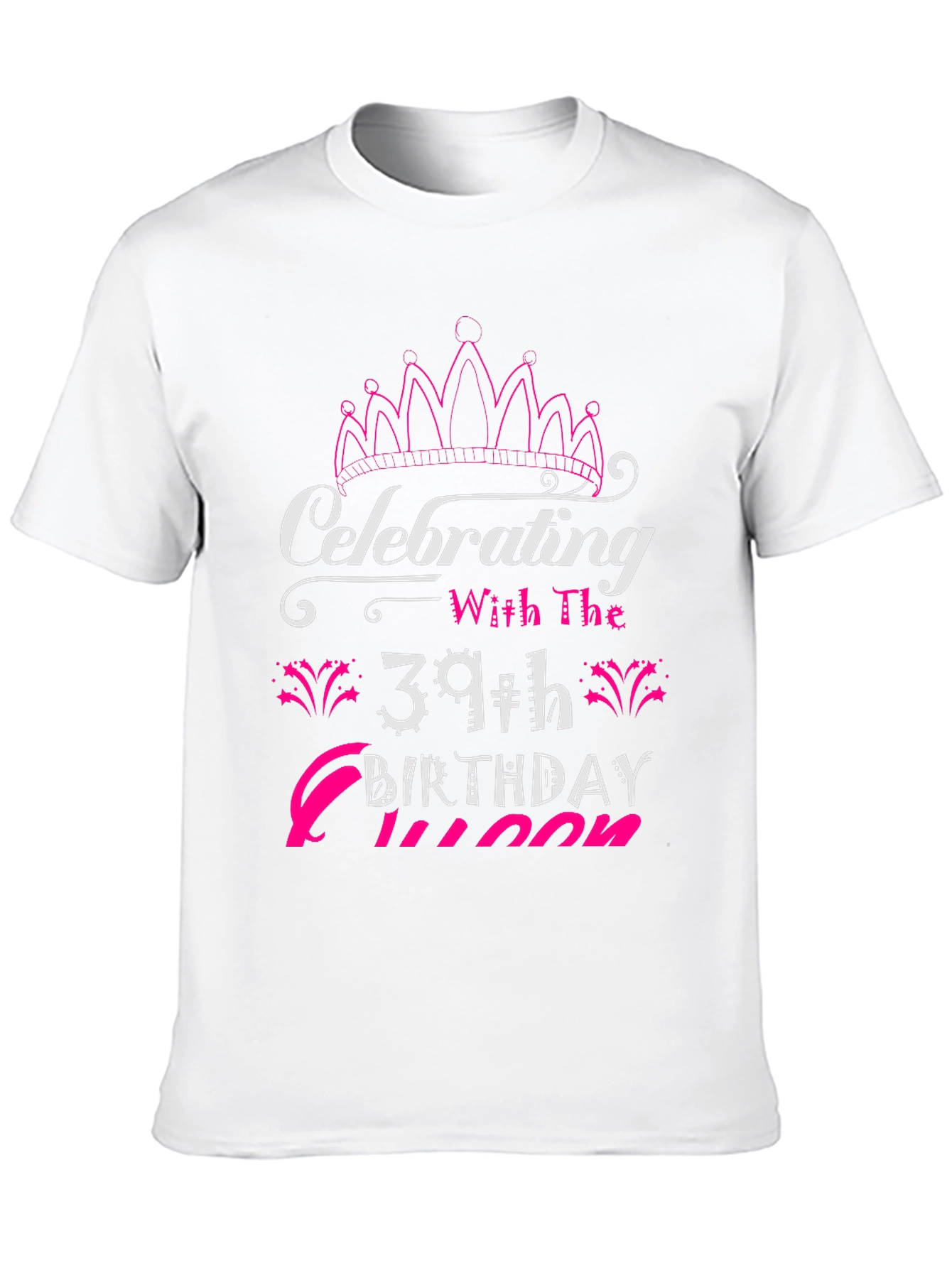 39th Birthday Queen Black T-Shirt