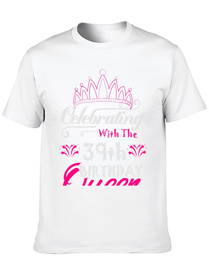 39th Birthday Queen Black T-Shirt