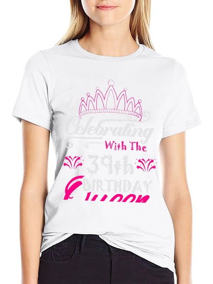 39th Birthday Queen Black T-Shirt