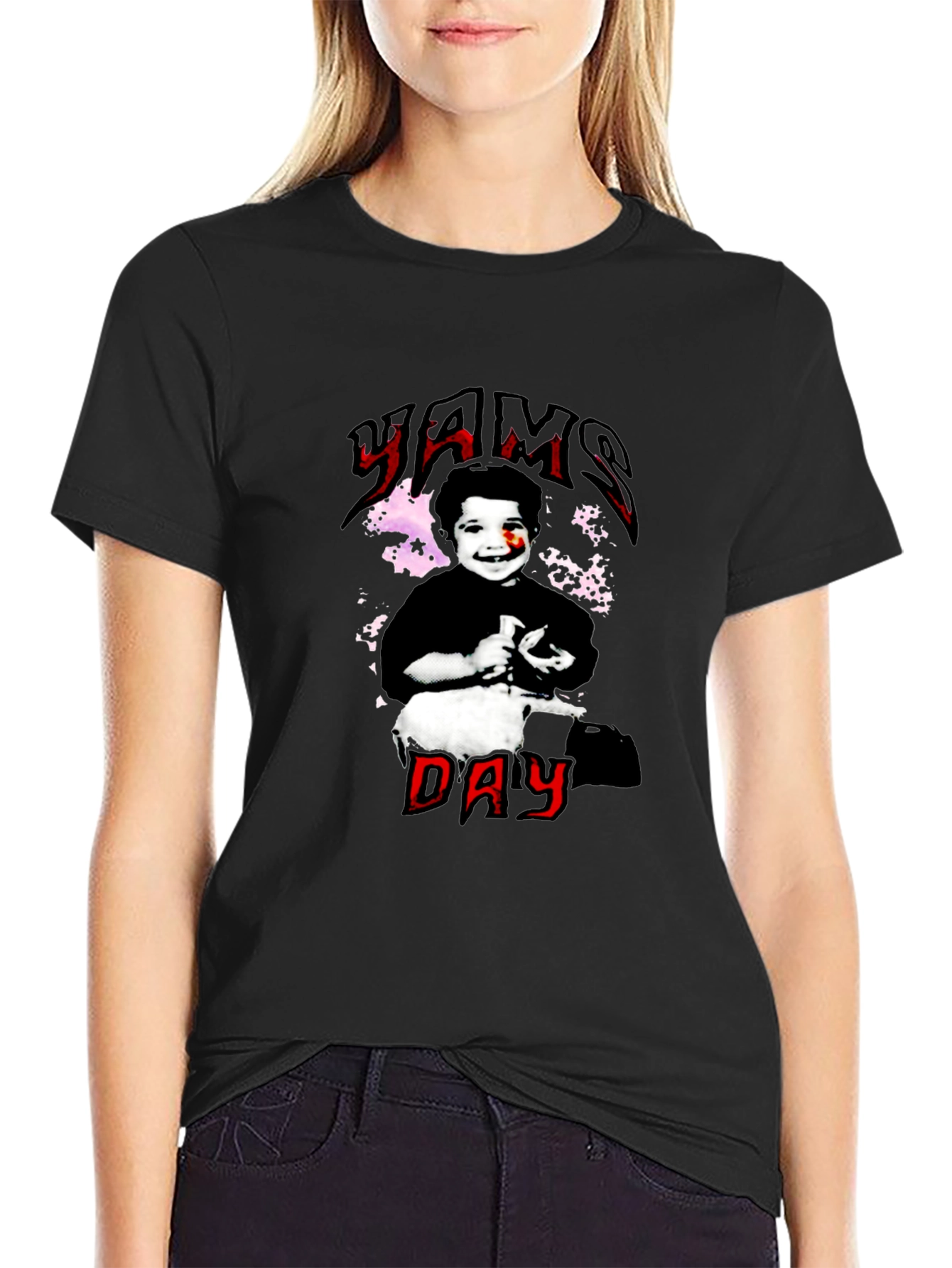 Yams Day Black Graphic Tee
