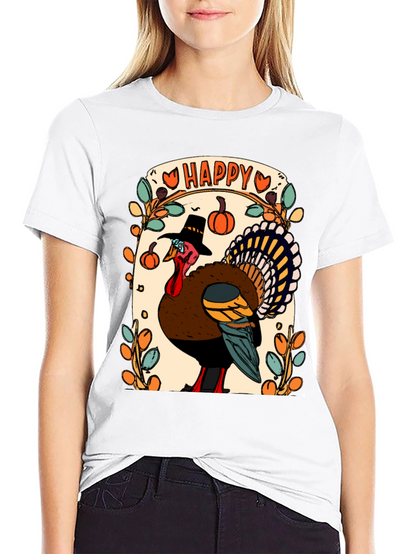 Happy Thanksgiving Turkey Graphic Tee