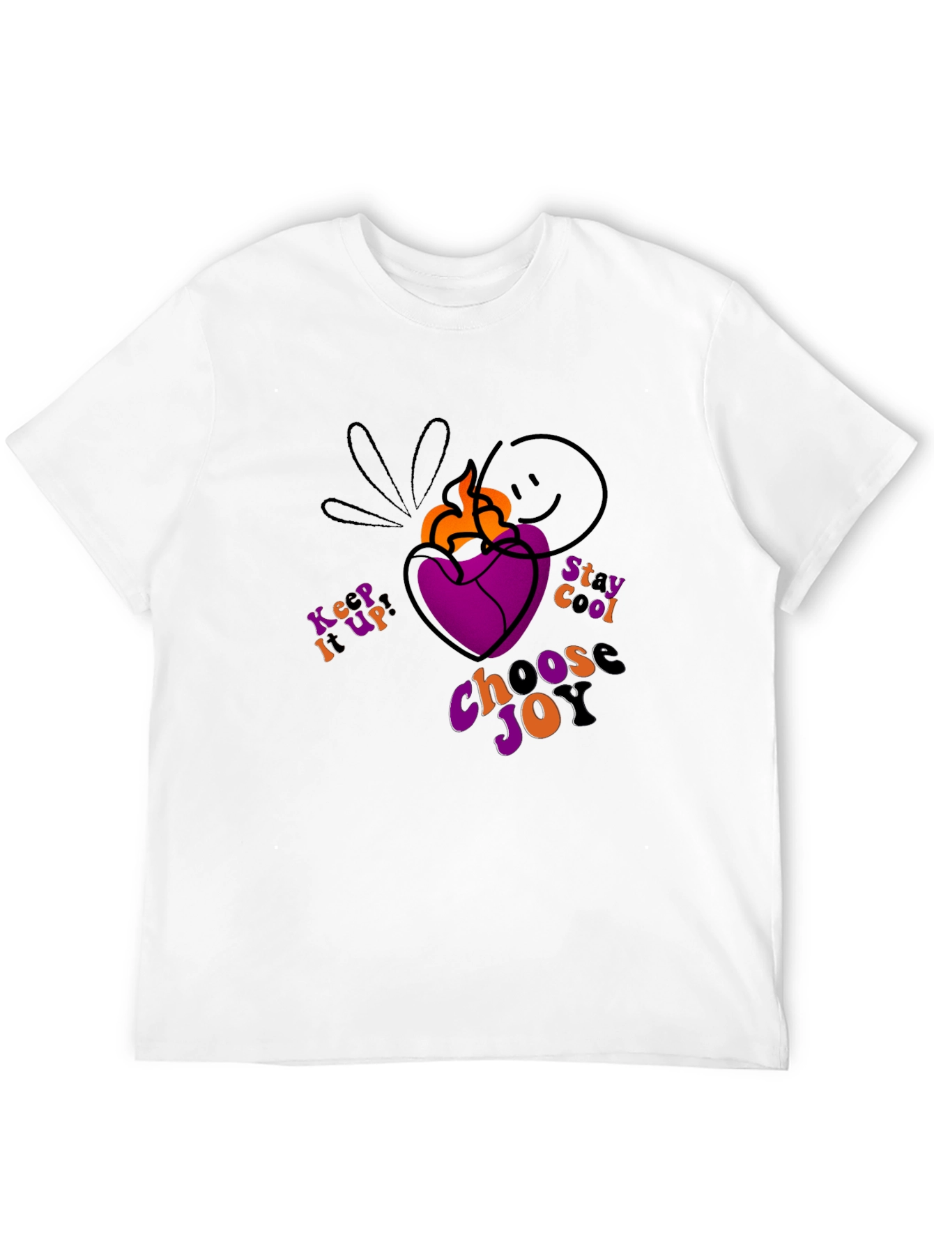 Black T-Shirt with Heart and Inspirational Slogan