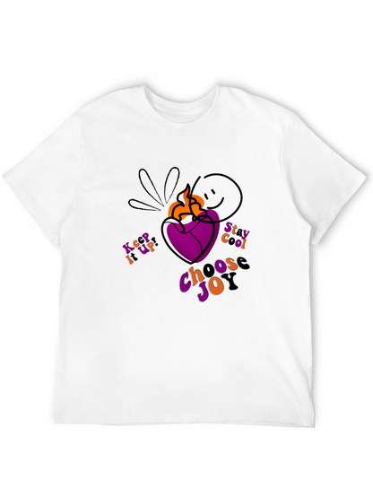 Black T-Shirt with Heart and Inspirational Slogan