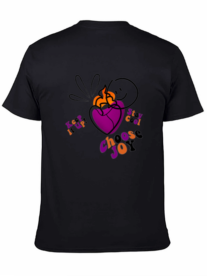 Black T-Shirt with Heart and Inspirational Slogan