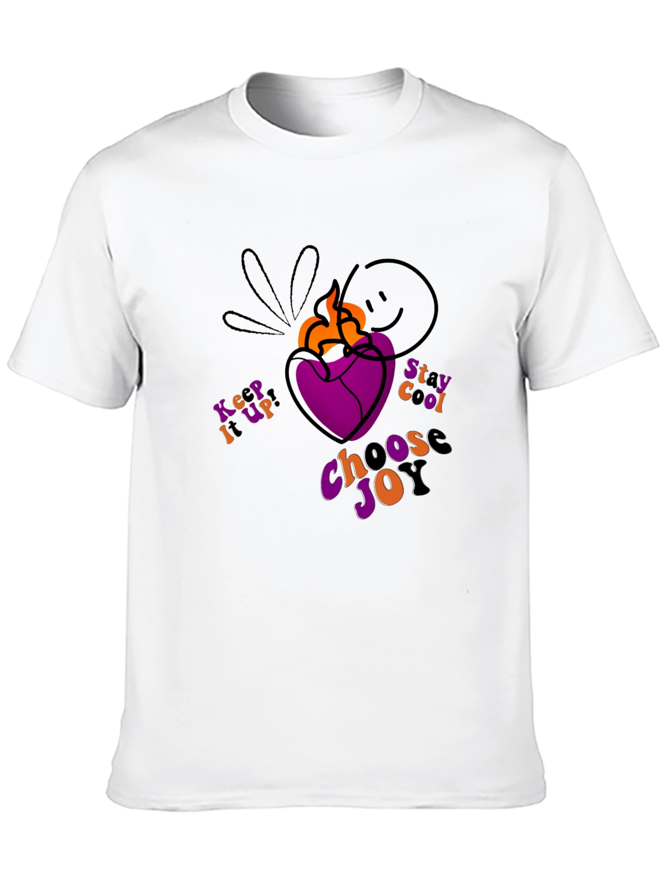 Black T-Shirt with Heart and Inspirational Slogan