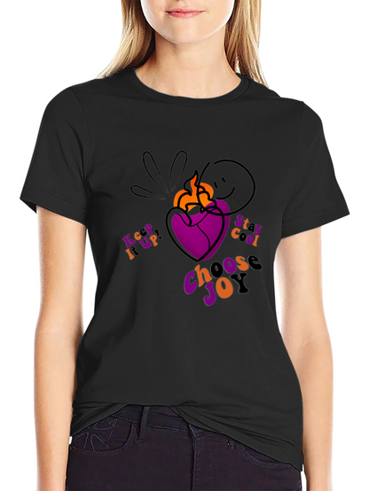Black T-Shirt with Heart and Inspirational Slogan