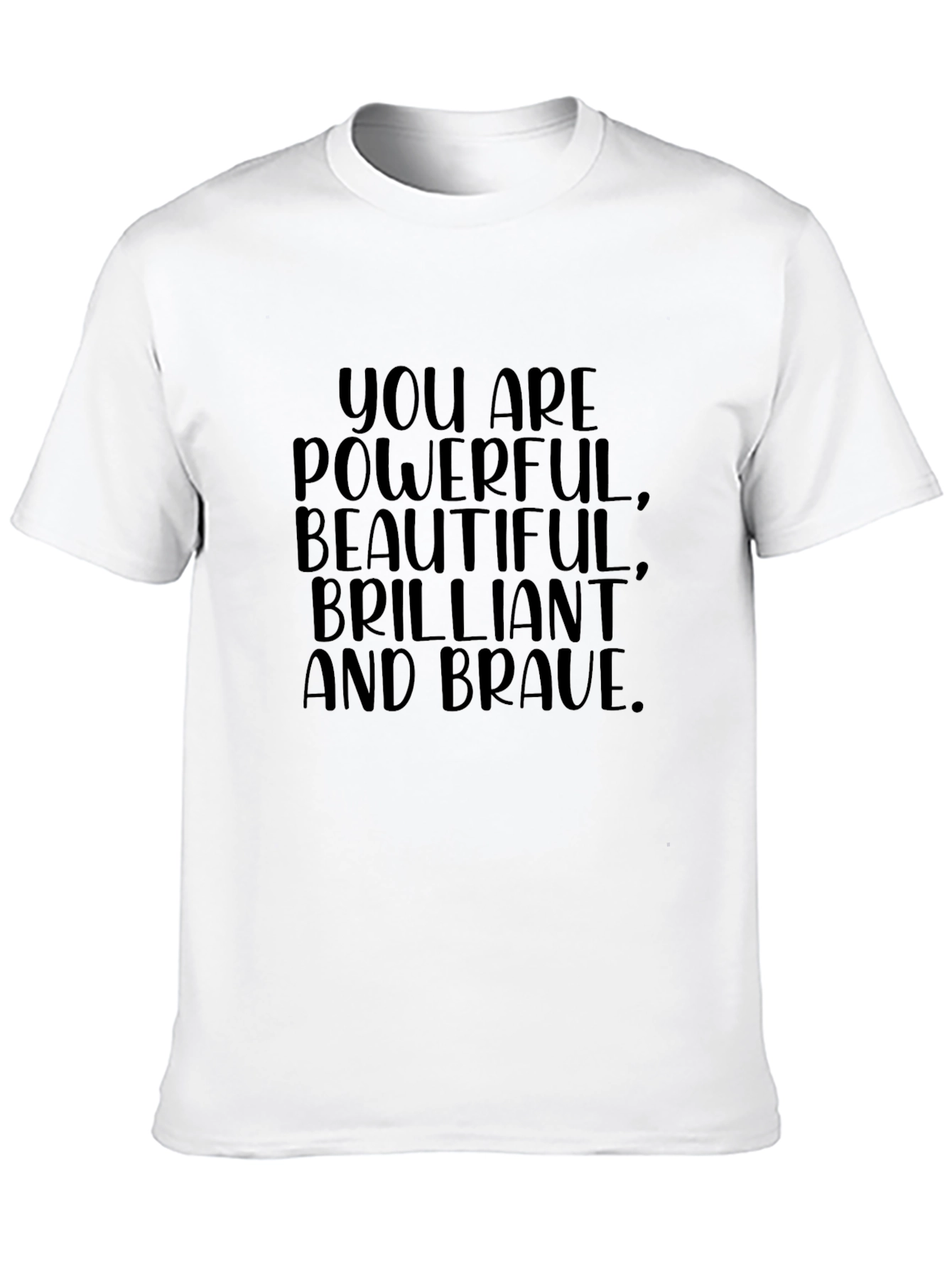 Empowering Womens Black T-Shirt: Powerful Brilliant Brave