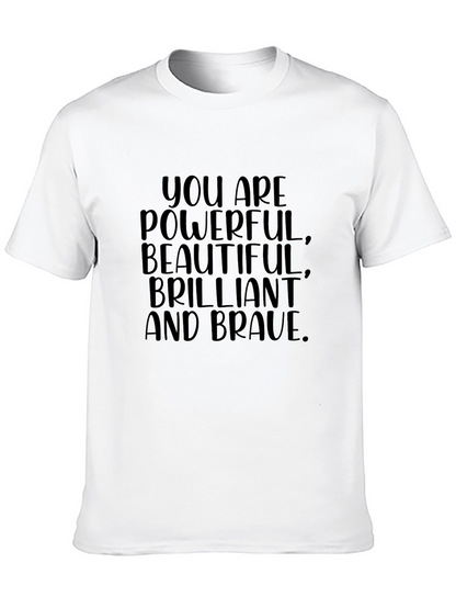 Empowering Womens Black T-Shirt: Powerful Brilliant Brave