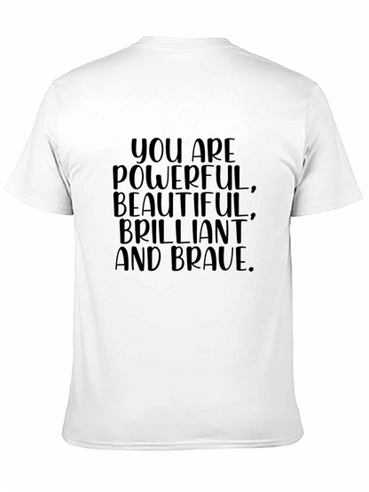 Empowering Womens Black T-Shirt: Powerful Brilliant Brave