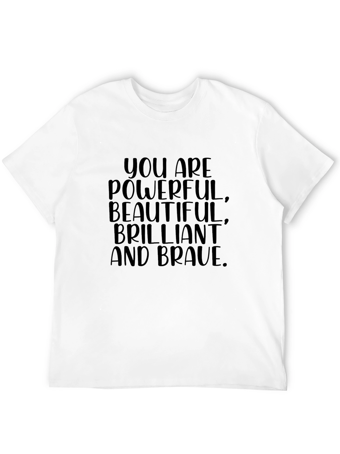Empowering Womens Black T-Shirt: Powerful Brilliant Brave