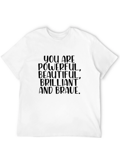 Empowering Womens Black T-Shirt: Powerful Brilliant Brave