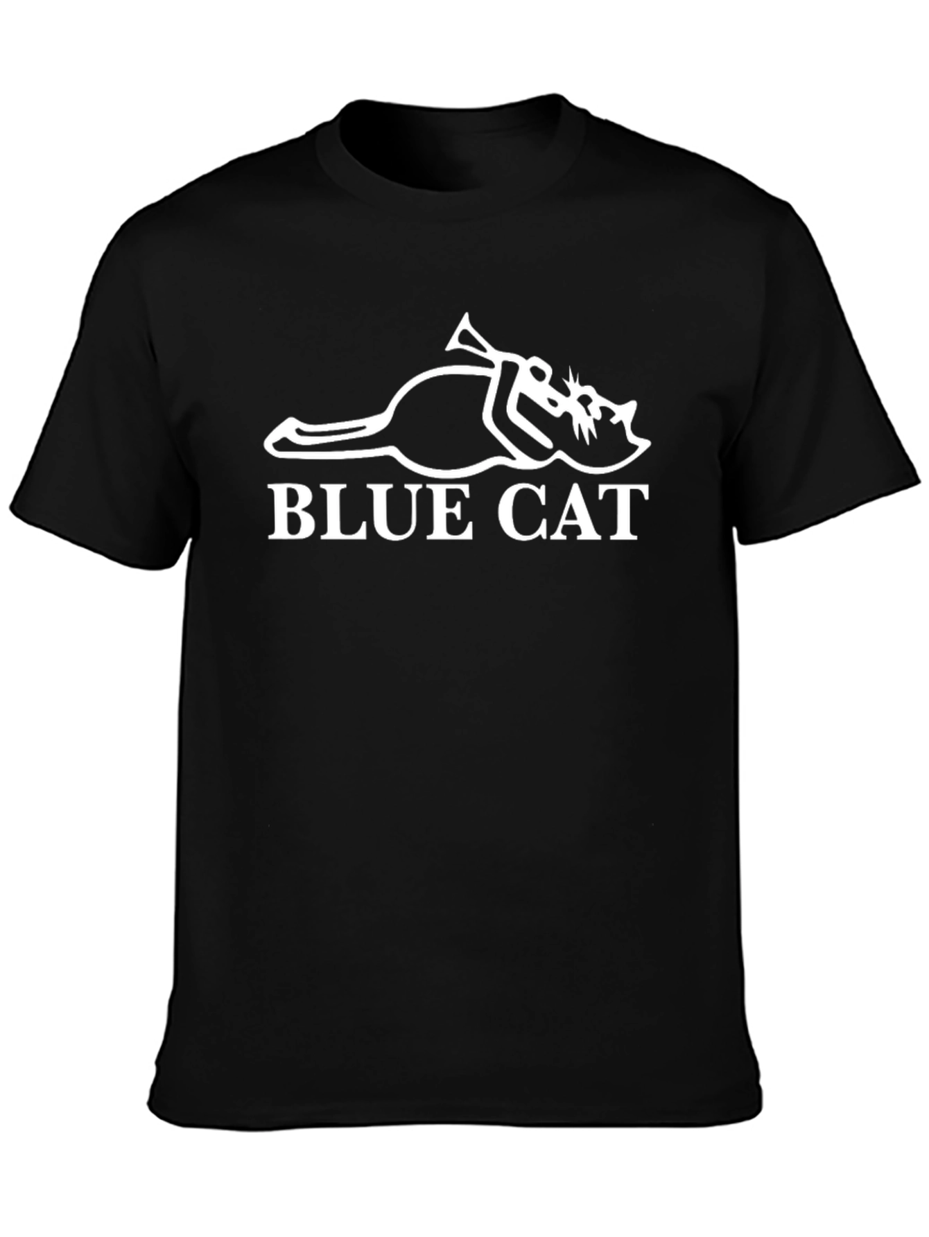 Blue Cat Trumpet T-Shirt - Novelty Music Tee