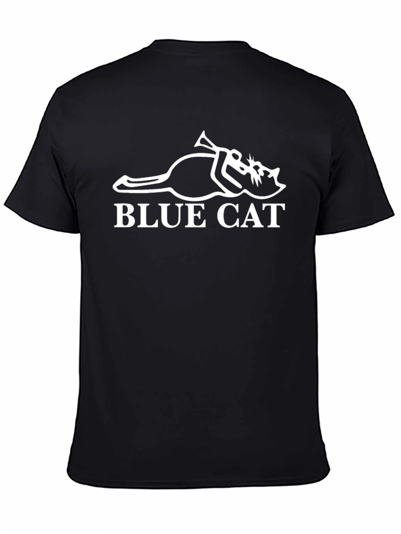 Blue Cat Trumpet T-Shirt - Novelty Music Tee