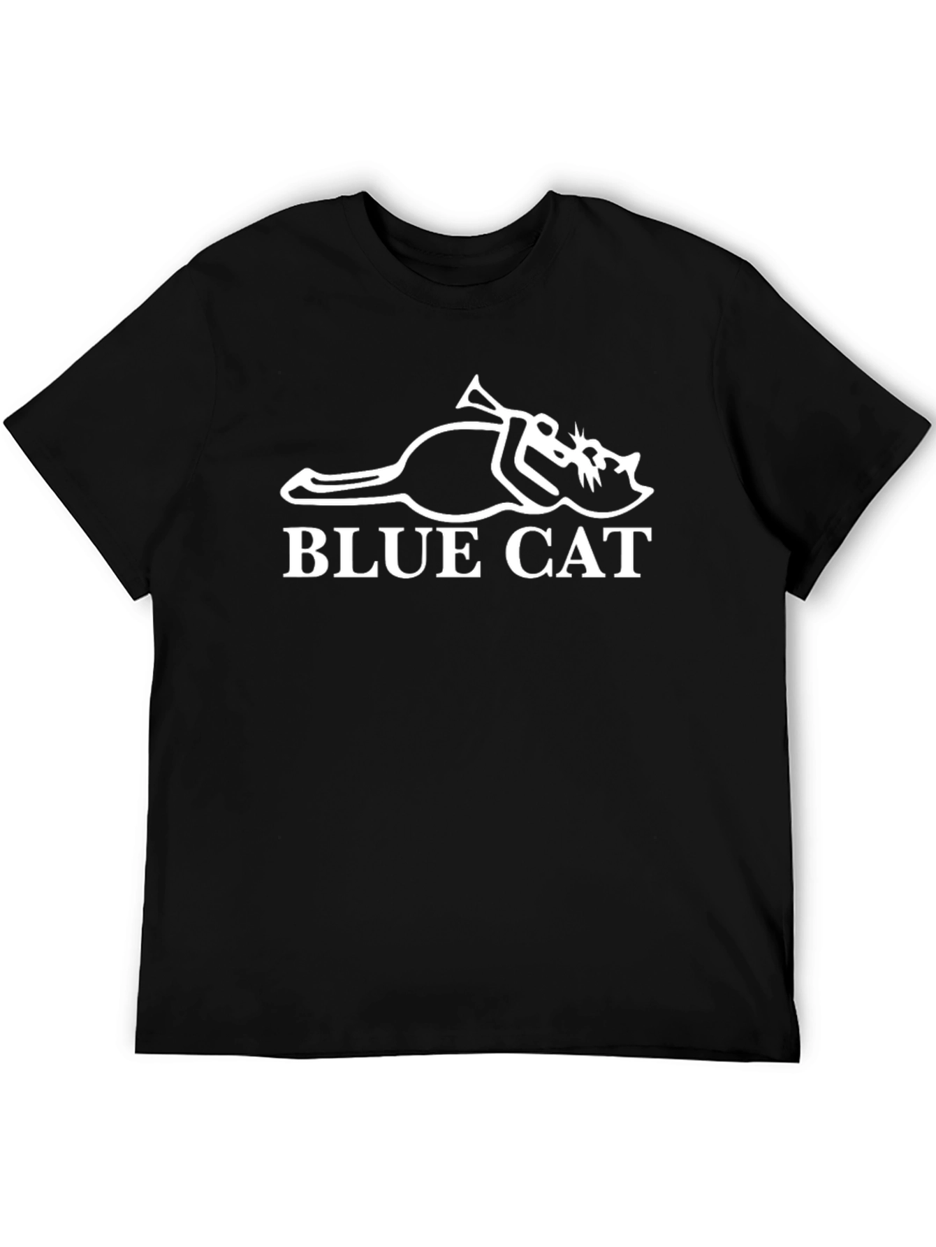 Blue Cat Trumpet T-Shirt - Novelty Music Tee
