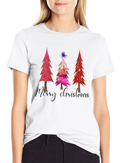 Christmas Tree Graphic Tee - Holiday Festive Shirt