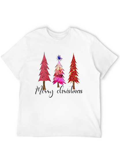 Christmas Tree Graphic Tee - Holiday Festive Shirt