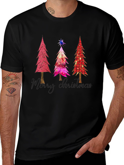 Christmas Tree Graphic Tee - Holiday Festive Shirt