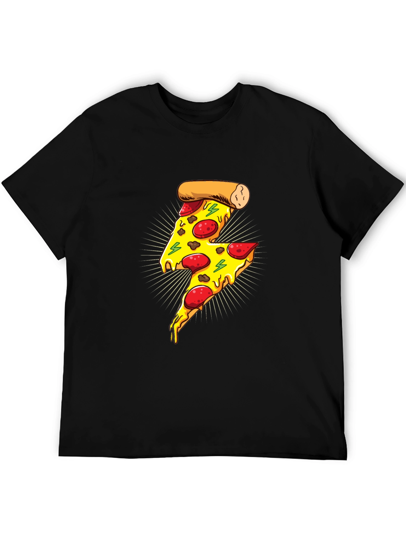 Pizza Lightning Bolt Graphic T-Shirt - Unisex