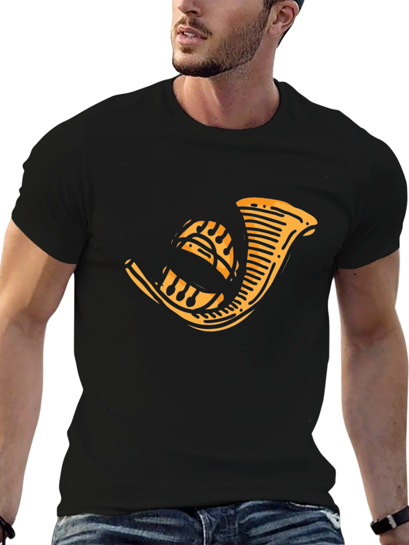 Hunting Horn Graphic T-Shirt - Black