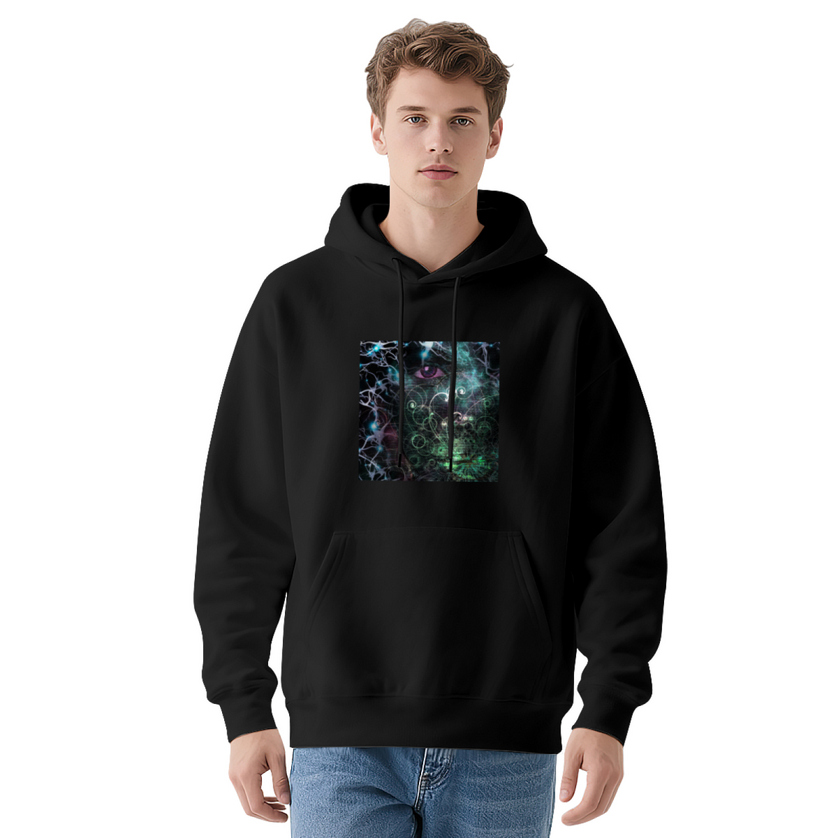 Cyber Glowing Mystical Eye Dark Hoodie