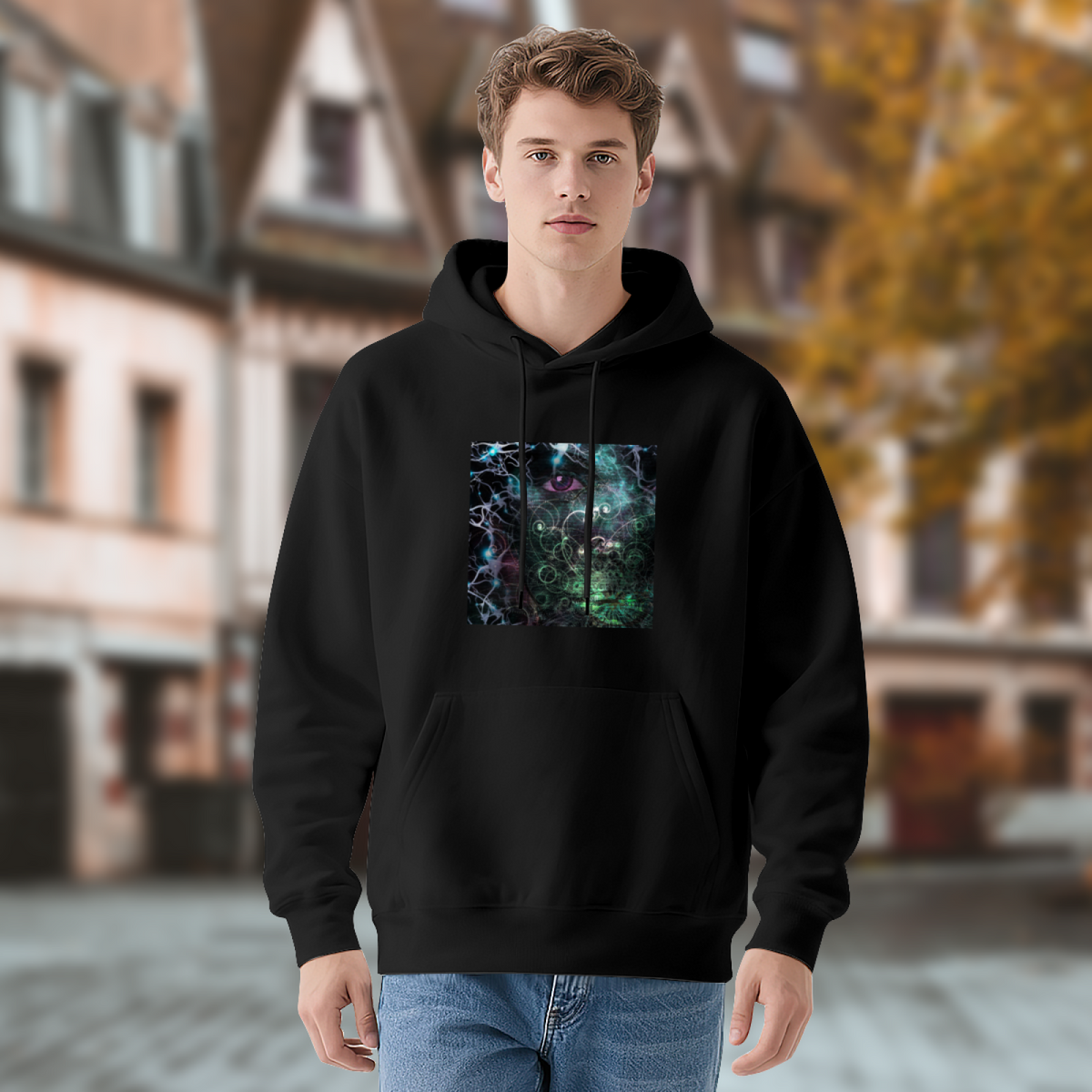 Cyber Glowing Mystical Eye Dark Hoodie