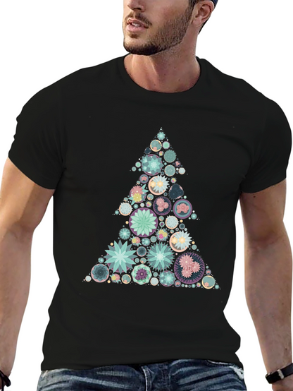 Geometric Christmas Tree Graphic Tee
