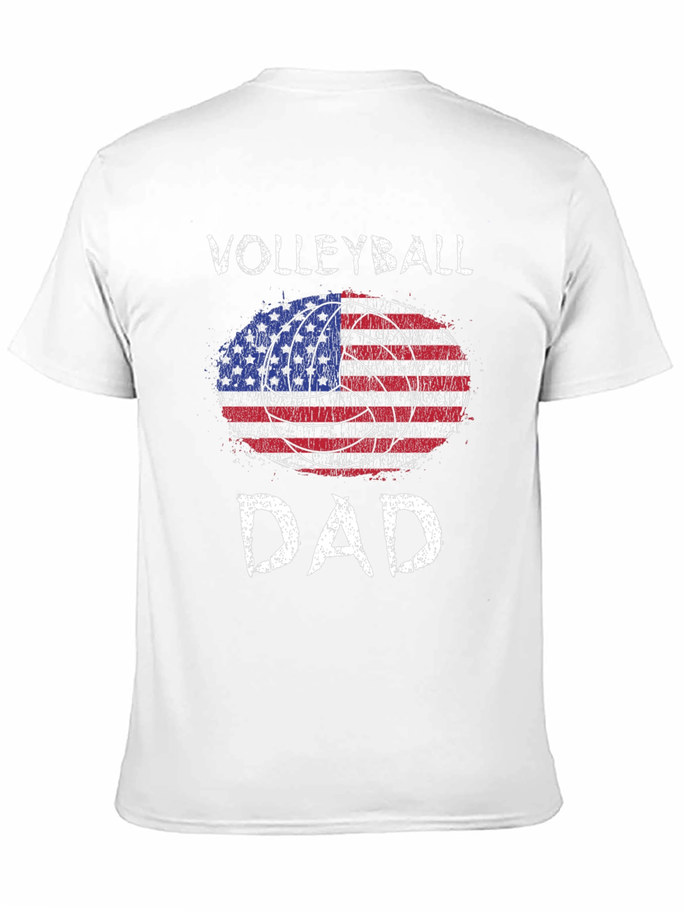 Volleyball Dad USA Flag Graphic T-Shirt
