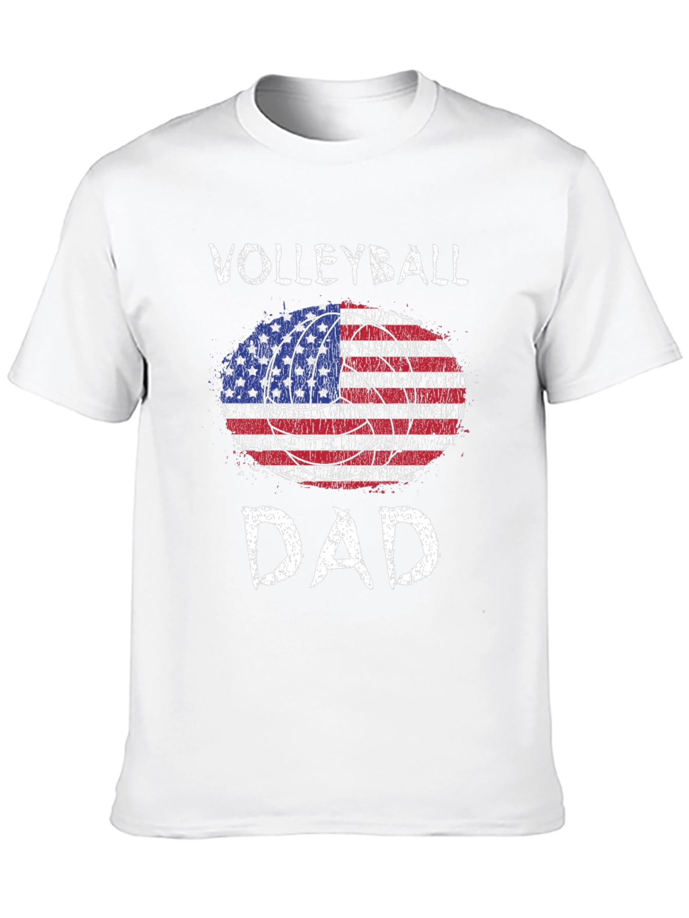 Volleyball Dad USA Flag Graphic T-Shirt