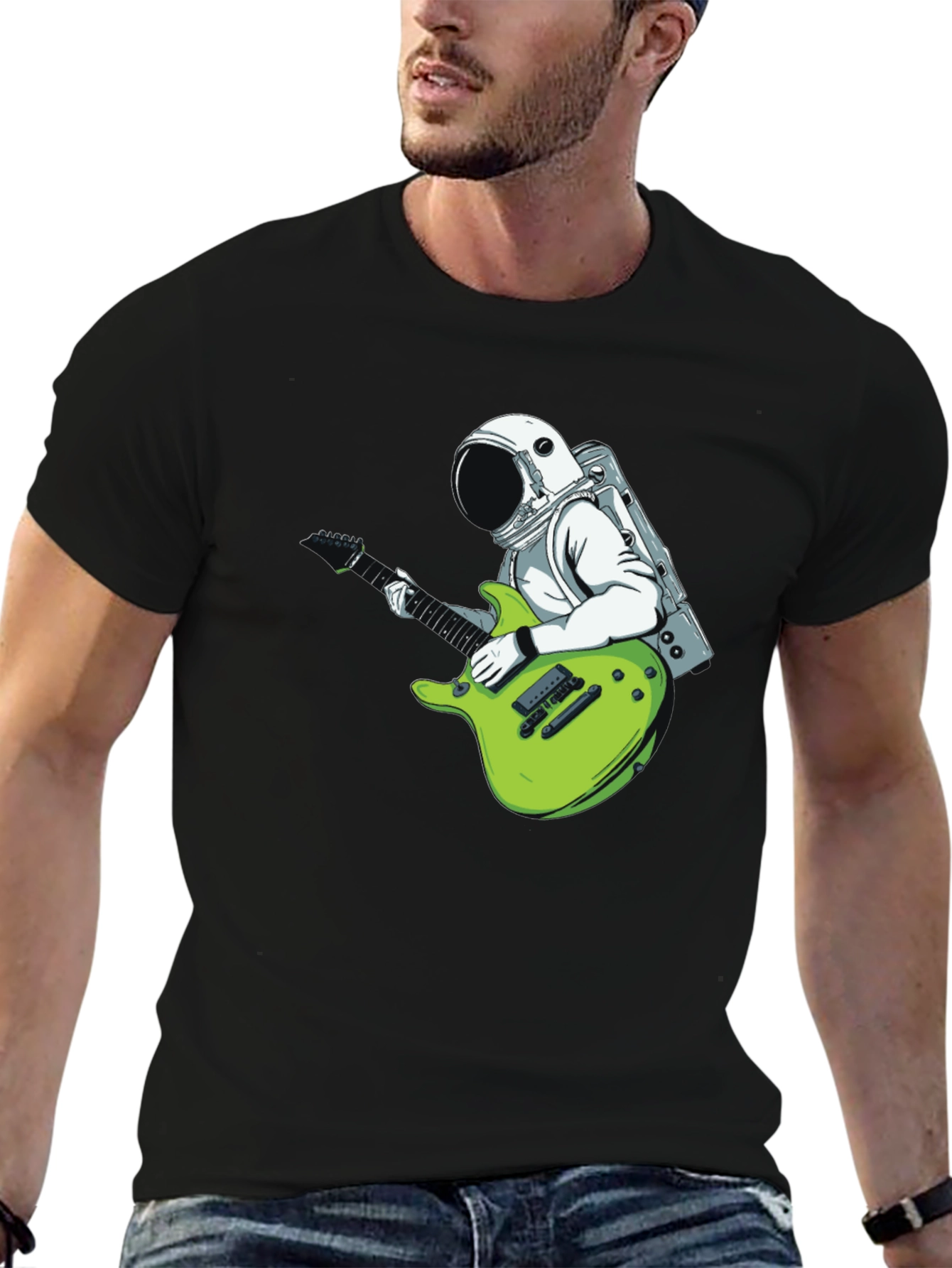 Astronaut Guitarist Graphic T-Shirt - Cool Space Tee
