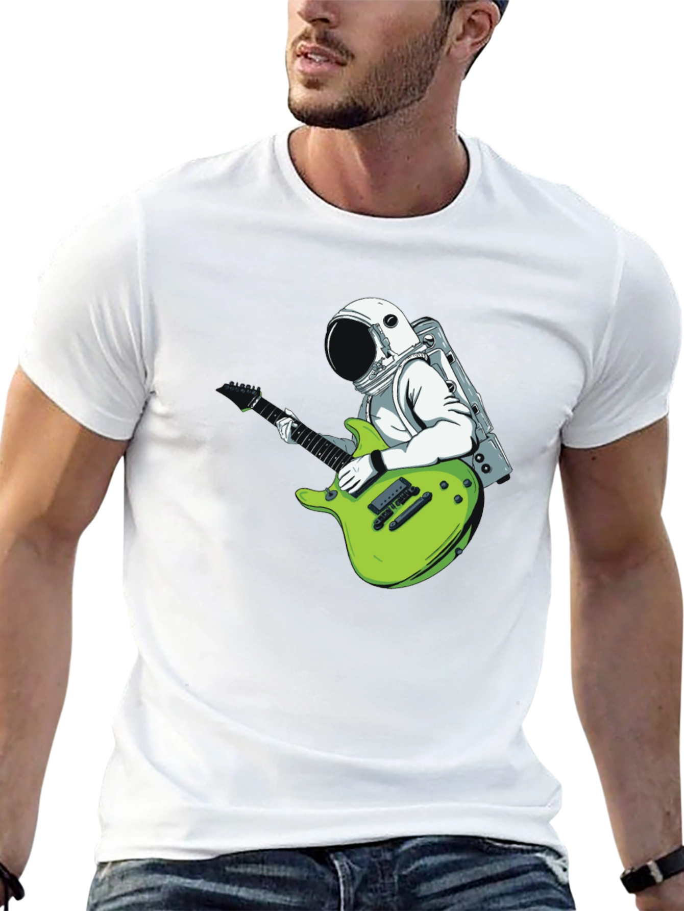 Astronaut Guitarist Graphic T-Shirt - Cool Space Tee