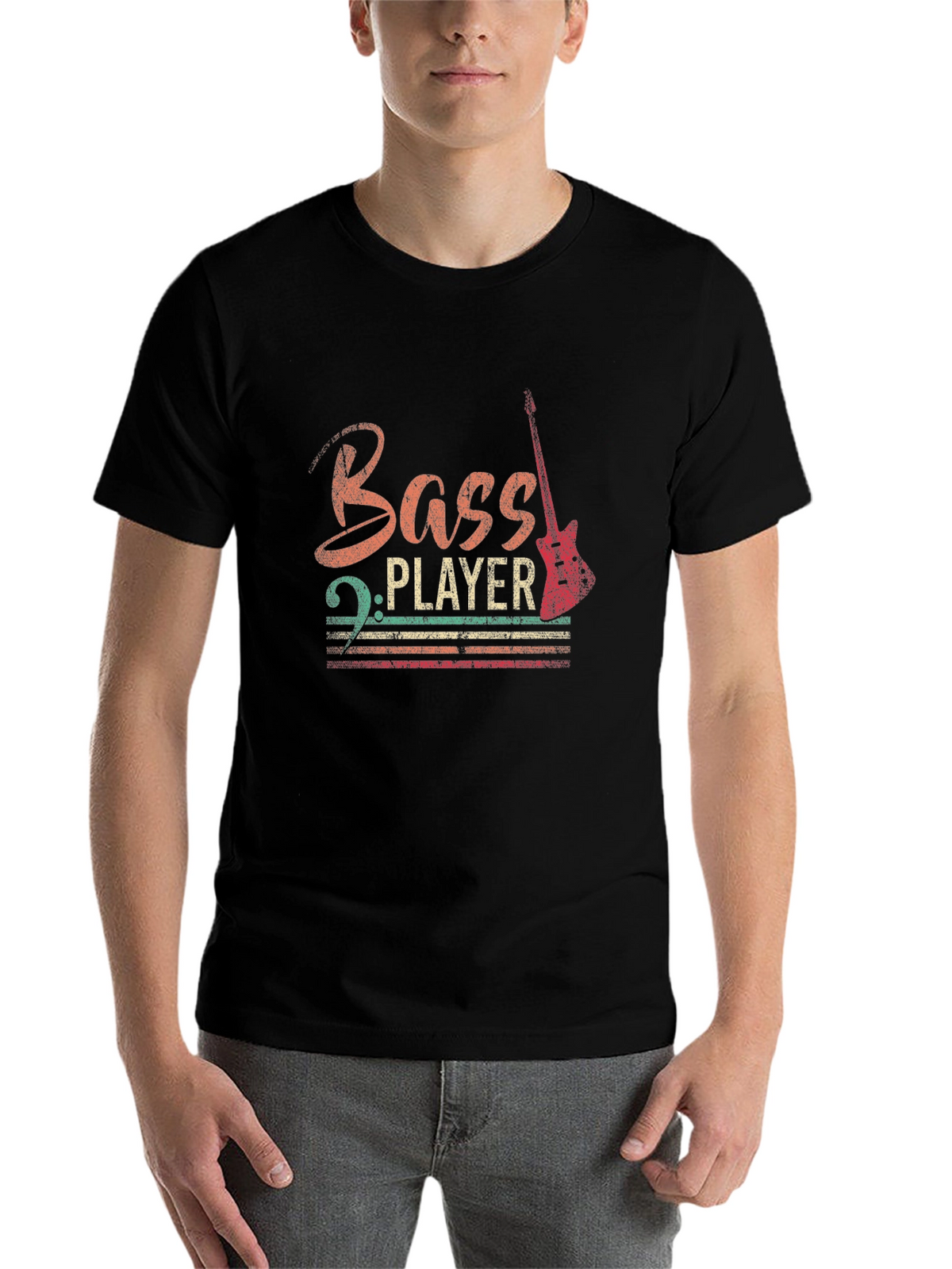 Bass Player Graphic Tee - Retro Style