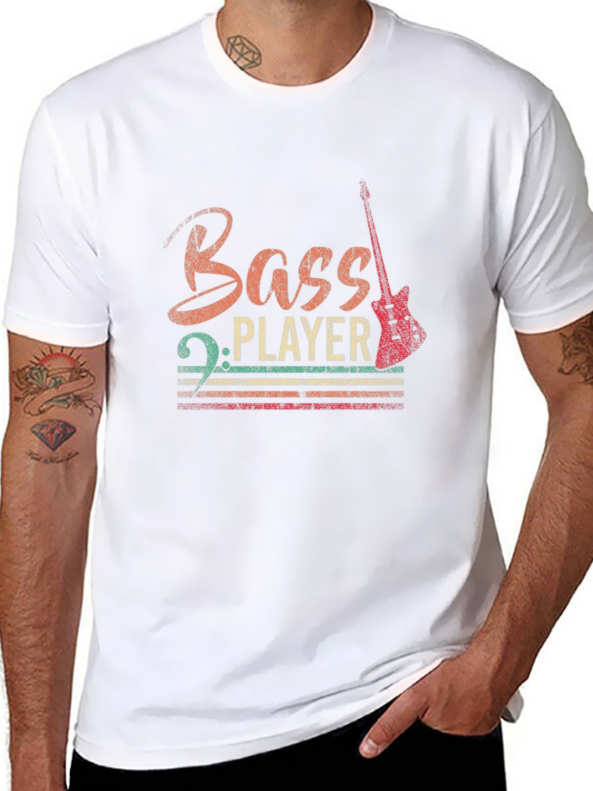 Bass Player Graphic Tee - Retro Style