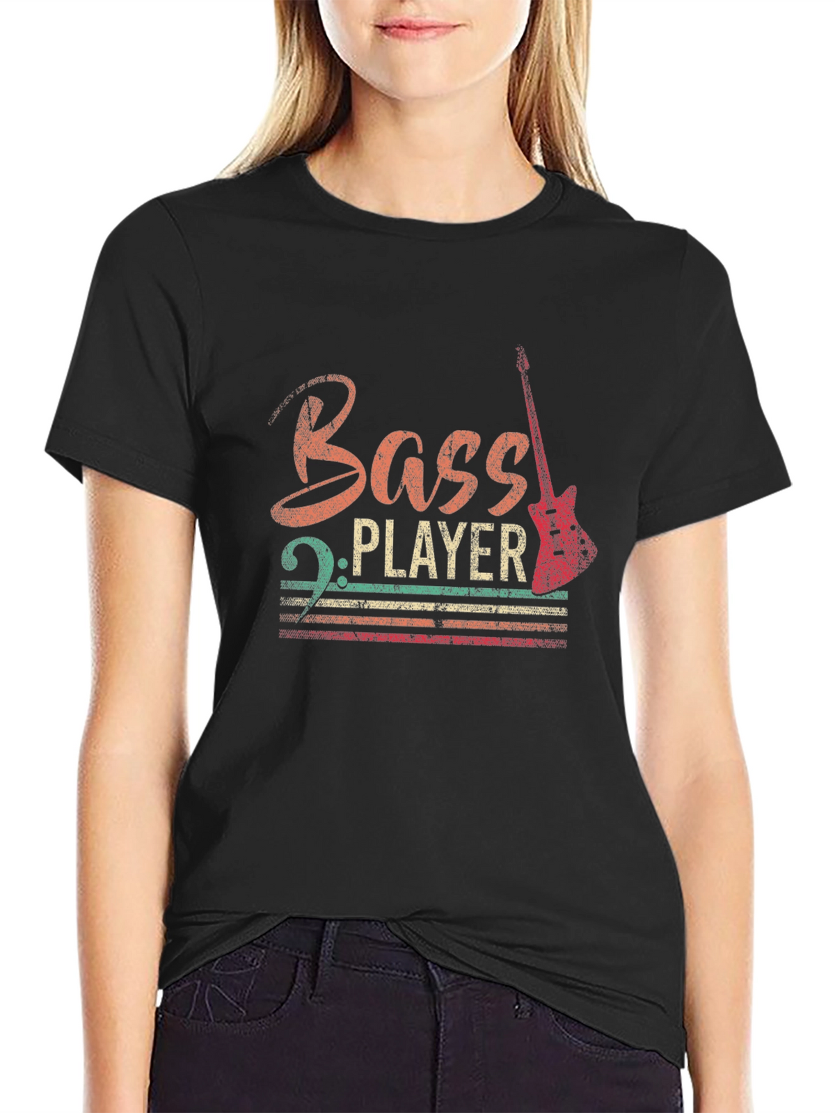 Bass Player Graphic Tee - Retro Style