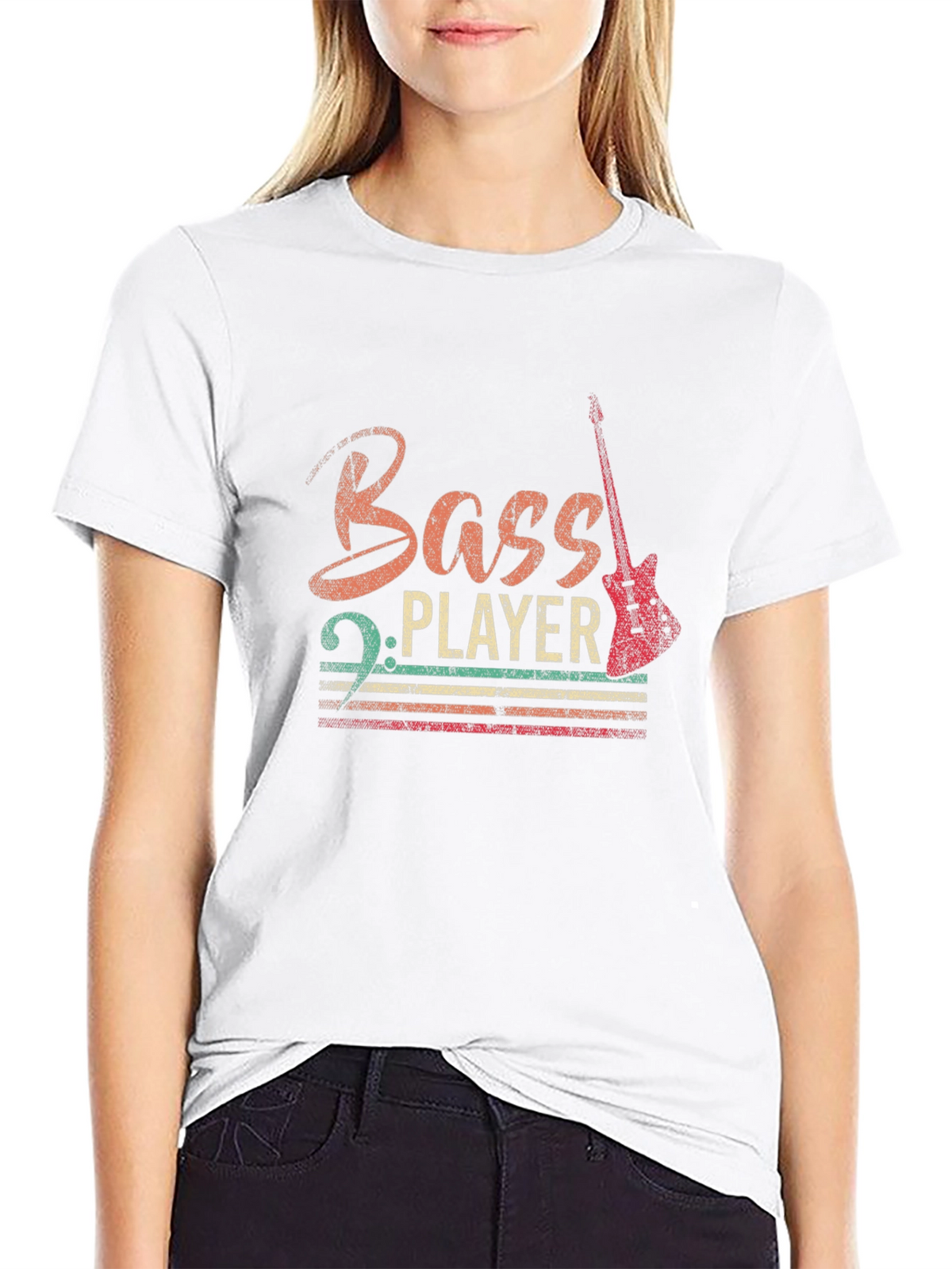 Bass Player Graphic Tee - Retro Style