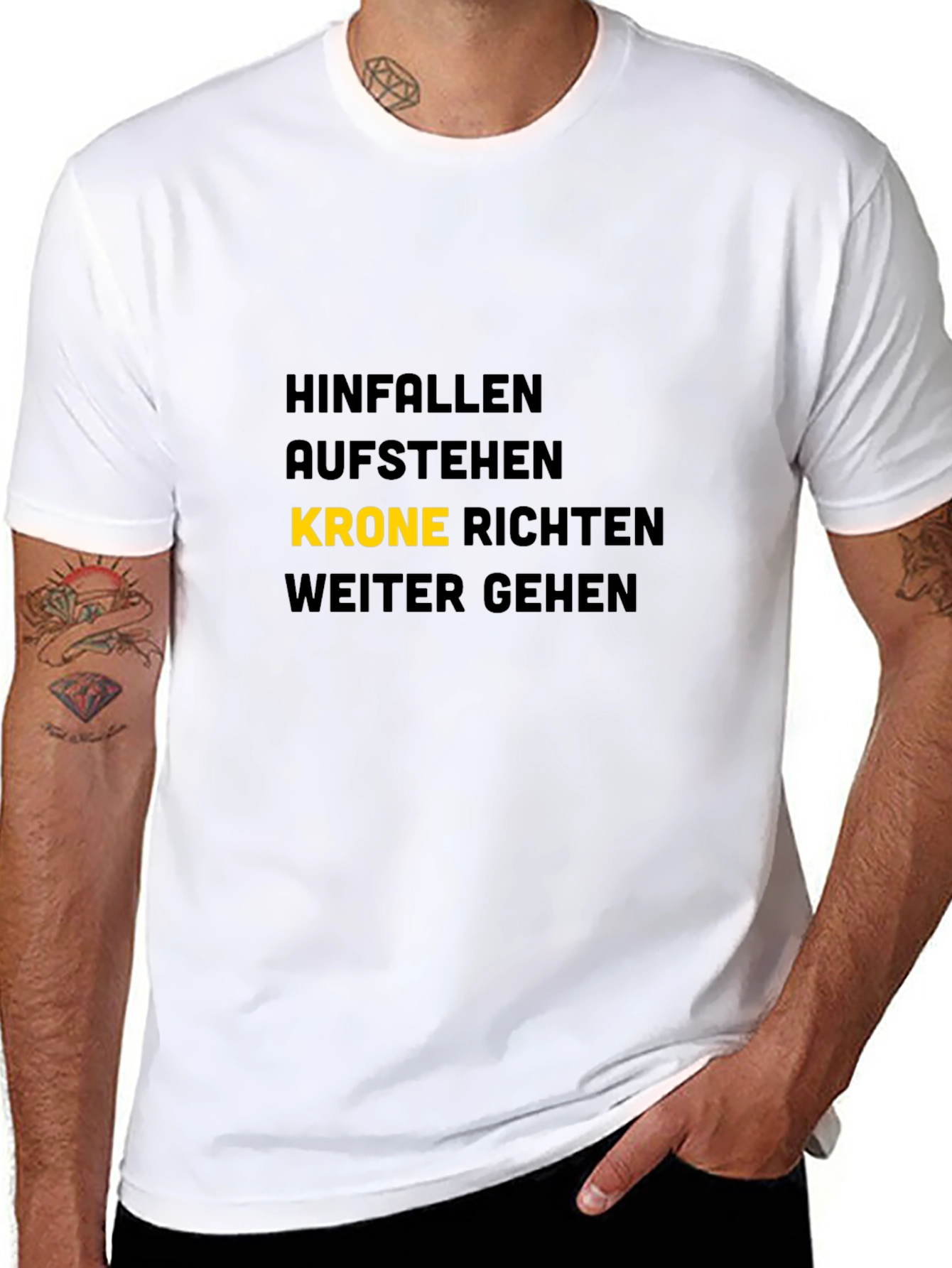 Hinfallen Aufstehen Krone Richten T-Shirt