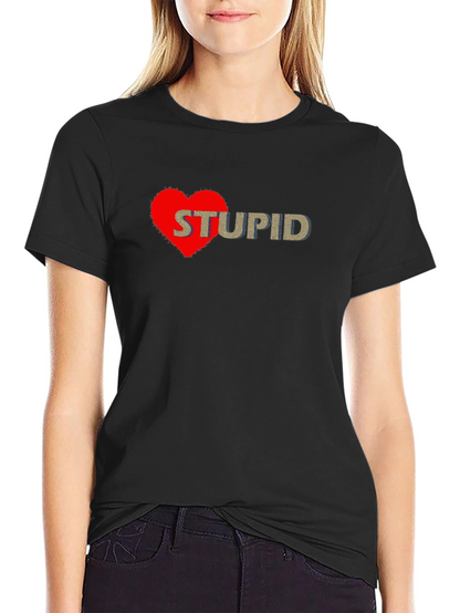 I Heart Stupid Graphic Tee - Casual Style