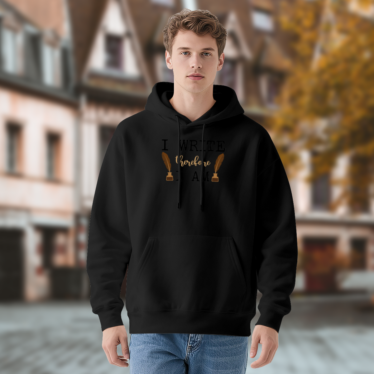 Unisex Graphic Hoodie - Phrase Write Therefore